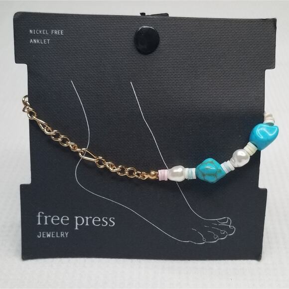 Free Press Jewelry Anklet Chain & Beads Bracelet - Picture 1 of 3